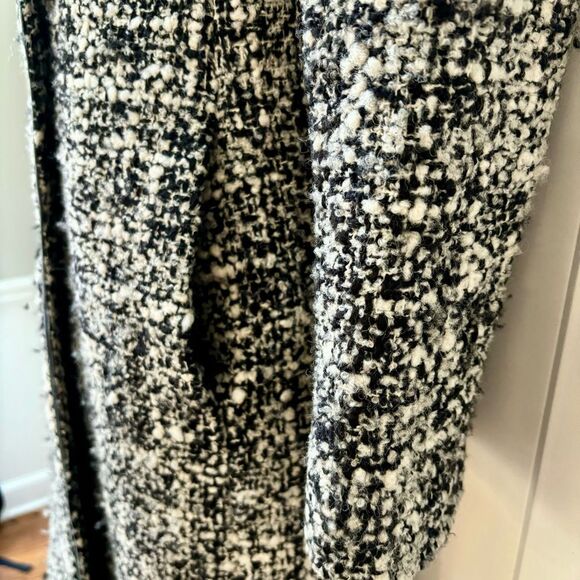 Arden B Luxe black and white tweed coat faux leather trim women’s size M - Picture 4 of 7